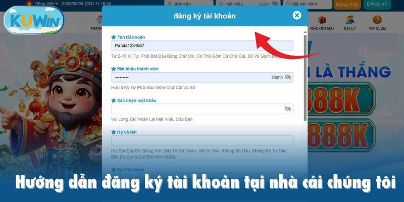 Hướng dẫn đăng ký tài khoản tại nhà cái chúng tôi